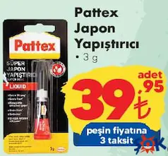 PATTEX JAPON YAPIŞTIRICI 3 G PATTEX JAPON YAPIŞTIRICI 3 G